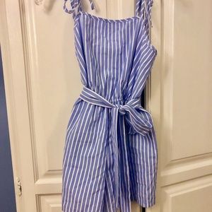 NWOT Nautical Vertical Striped Wrap-Tie Romper
